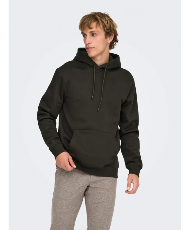 ONLY & SONS Hoodie i brun til herre