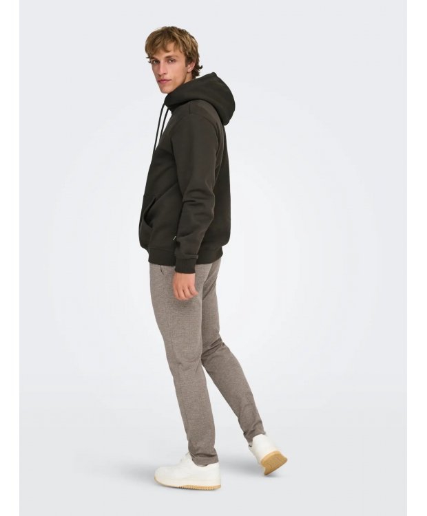 ONLY & SONS Hoodie i brun til herre billede 5