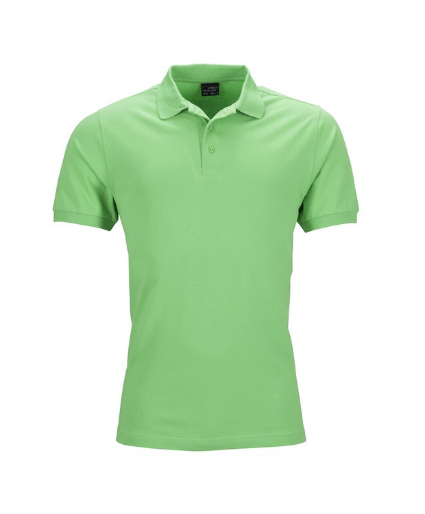 James & Nicholson piqué-poloshirt i limegrøn til herre