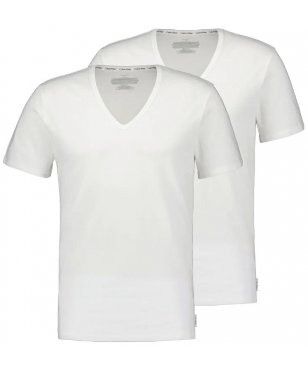 Calvin Klein 2pak t-shirts med v-hals i hvid til herre