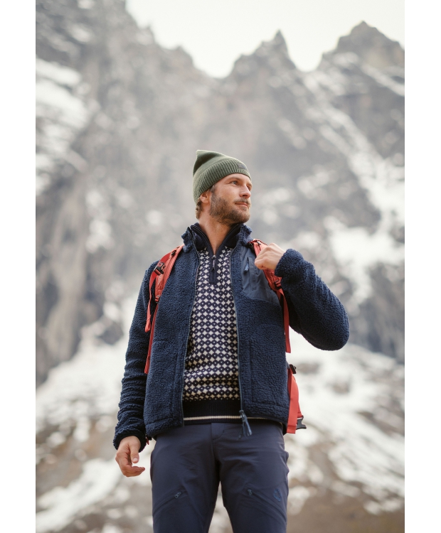 Dovre Knitted Zip Pullover i multifarvet til herre billede 3