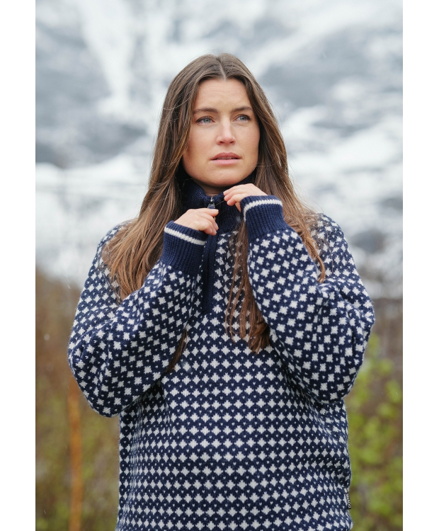 Dovre Knitted Zip Pullover i multifarvet til herre billede 4