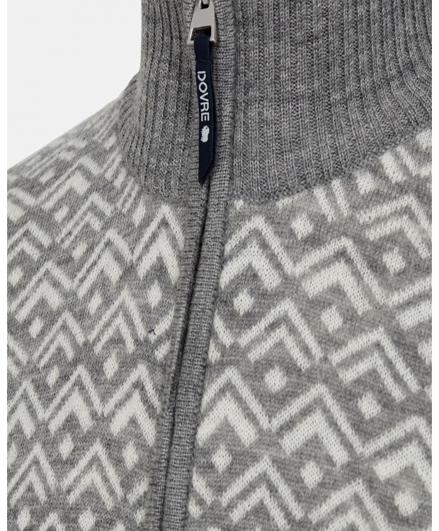 Dovre Knitted Zip Pullover i multifarvet til herre billede 3