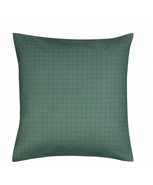 Pudebetræk 60x63 cm - 100% bomuld - Grøn ternet hovedpudebetræk - Nordstrand Home