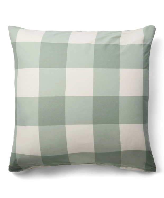 Pudebetræk 60x63 cm - 100% bomuld - Grønt hovedpudebetræk med store tern - Nordstrand Home