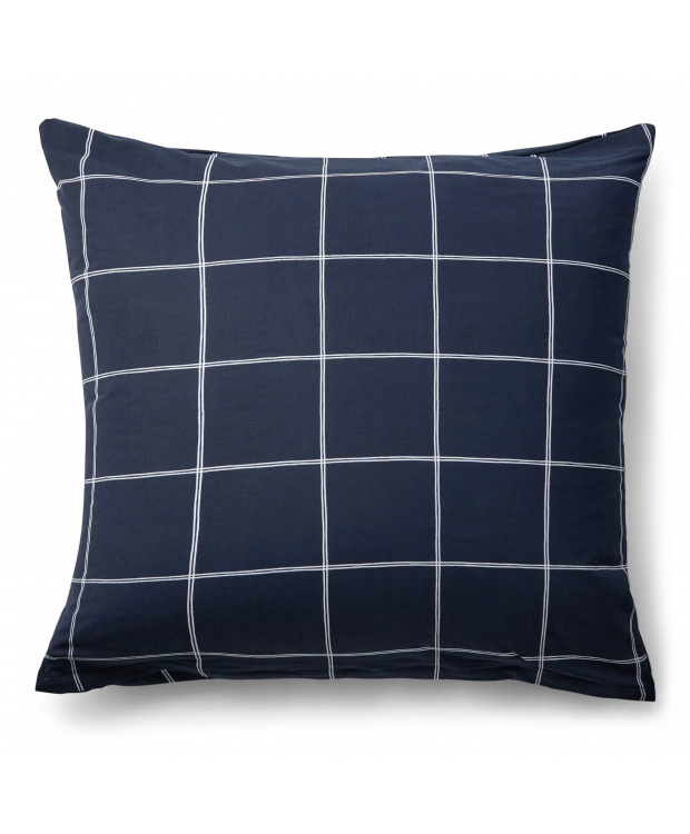 Pudebetræk 60x63 cm - 100% bomuld - Mørkeblåt hovedpudebetræk med hvide tern - Nordstrand Home