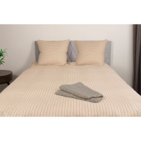Pudebetræk 60x63 cm - 100% bomuld - Sand stribet hovedpudebetræk - Nordstrand Home