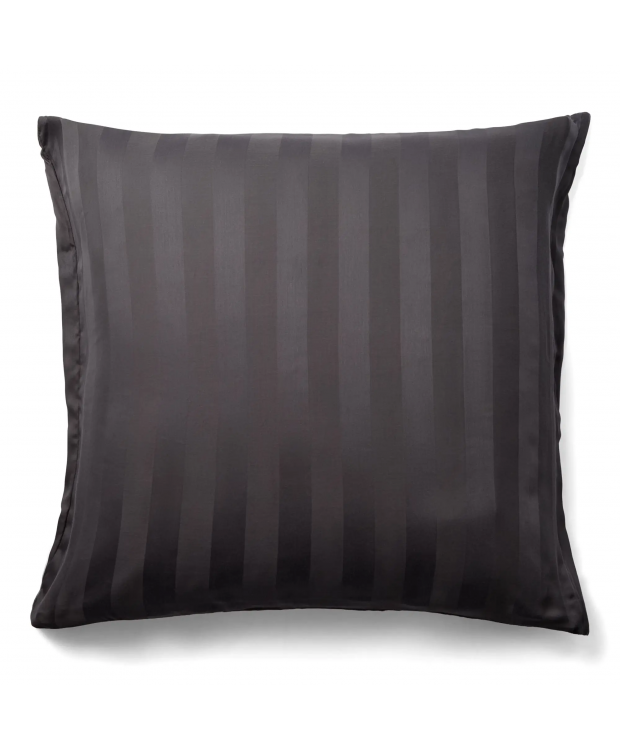 Bambus pudebetræk - 100% Naturligt bambus - 60x63 cm - Gråt, jacquardvævet hovedpudebetræk med striber