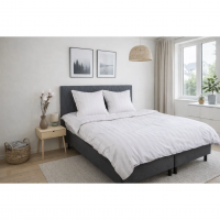 Bambus pudebetræk - 100% Naturligt bambus - 60x63 cm - Hvidt, jacquardvævet hovedpudebetræk med striber