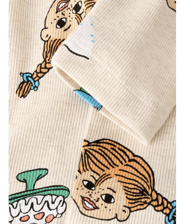 Name it "Pippi langstrømpe" leggings i beige til piger