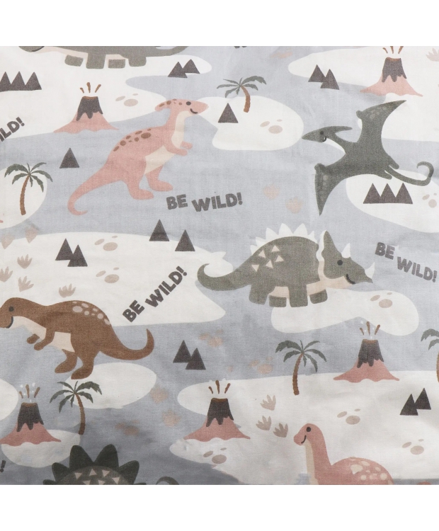 Dinosaur sengetøj 100x140 cm - Junior sengesæt med dinosaurer - 100% bomulds sengelinned - Nordstrand Home billede 3