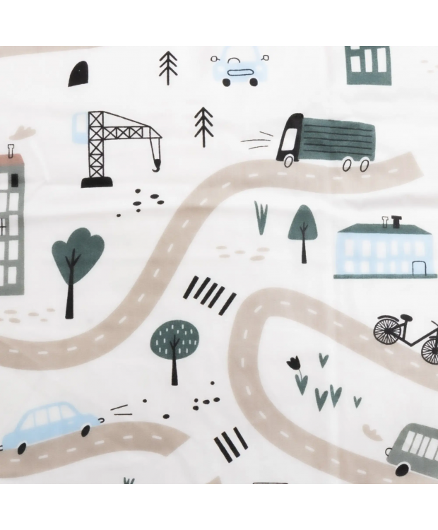 Sengetøj 70x100 cm - Baby sengesæt med biler - 100% bomulds sengelinned - Nordstrand Home billede 3