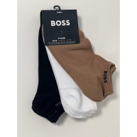 BOSS 11 par bomuld ankelstrømper brun, hvid og sort til herre.