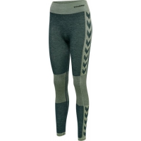 Hummel Clea Seamless Mid Waist Tights i Darkest Spruce Basil Melange til kvinder