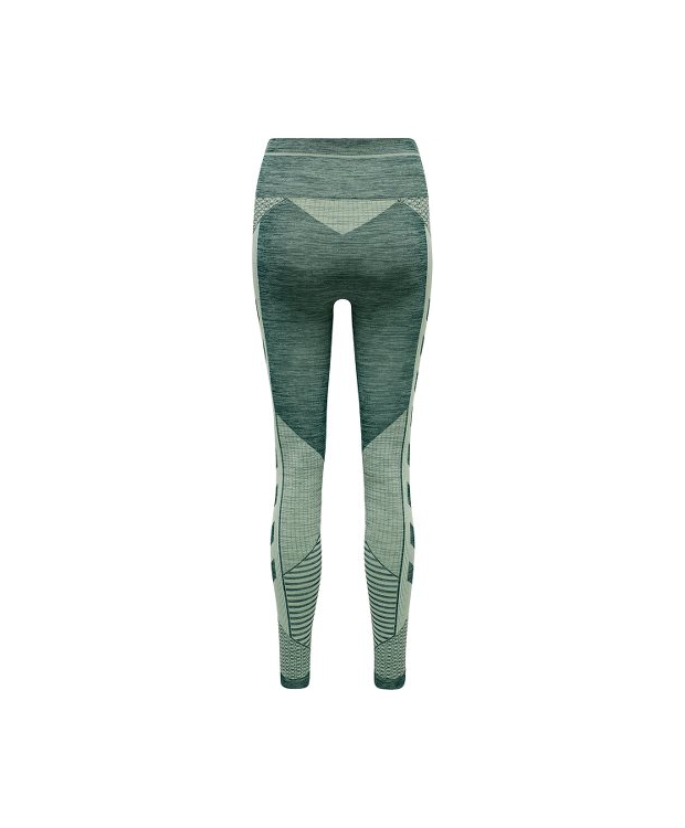 Hummel Clea Seamless Mid Waist Tights i Darkest Spruce Basil Melange til kvinder