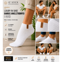 iZ Sock In-Shoe bambus-ankelstrømper i hvid til dame og herre