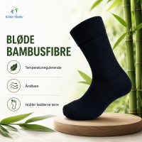 Kilde Comfort diabetes bambusstrømper sort unisex
