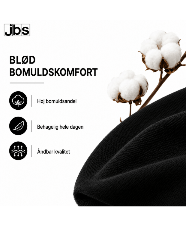 JBS klassiske sorte bomuldsstrømper til mænd billede 2