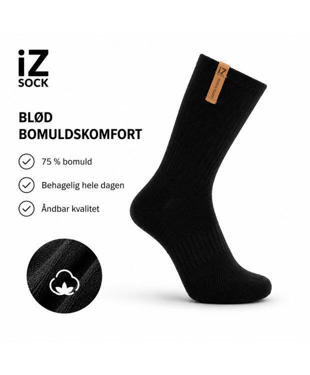 IZ Sock sorte sportsstrømper med svangstøtte – unisex billede 3
