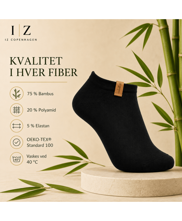 IZ Sock Copenhagen sorte in-shoe bambusankelstrømper billede 2