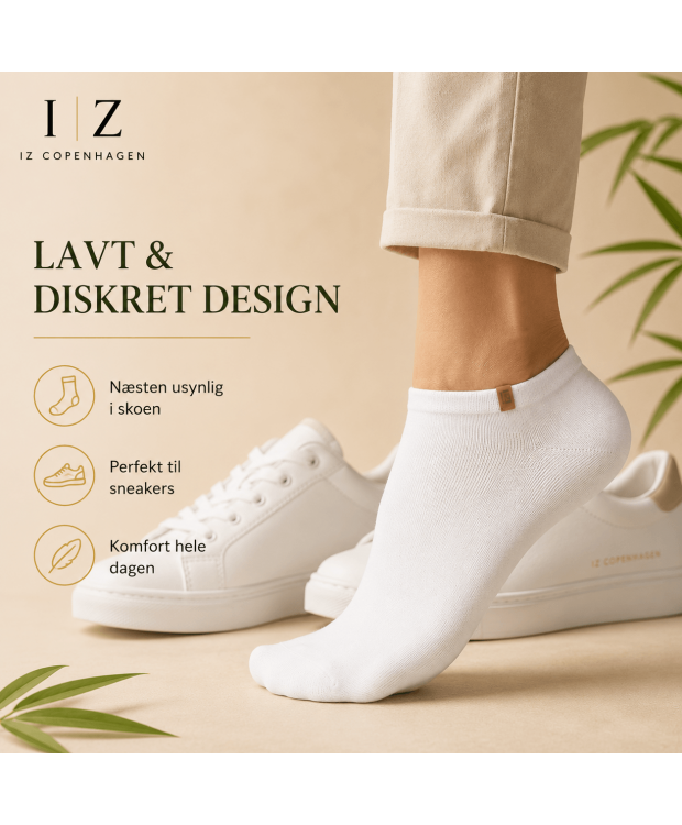 iZ Sock Luxury bambus-ankelstrømper hvid unisex – 35–49 billede 2