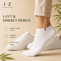 iZ Sock Luxury bambus-ankelstrømper hvid unisex – 35–49