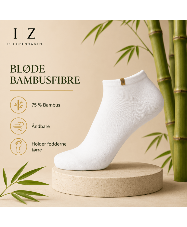 iZ Sock Luxury bambus-ankelstrømper hvid unisex – 35–49 billede 4