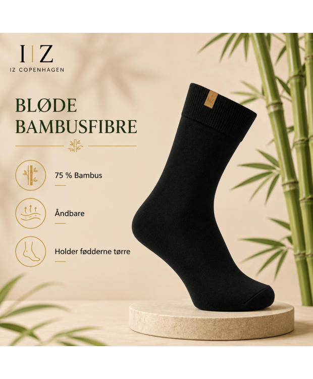 iZ Copenhagen Luxury Bambusstrømper i Sort – Premium Bambusstrømper til Dame & Herre billede 3