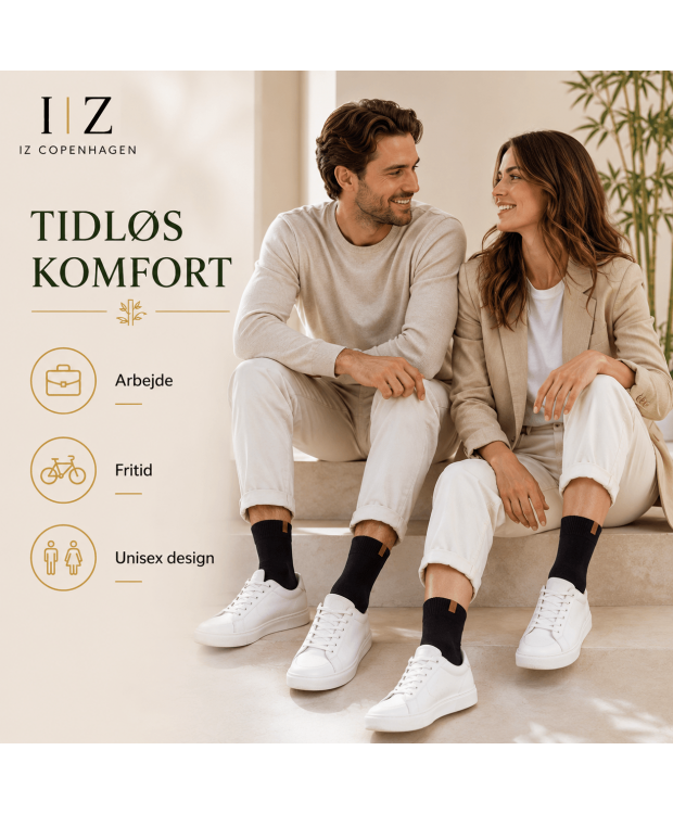 iZ Copenhagen Luxury Bambusstrømper i Sort – Premium Bambusstrømper til Dame & Herre billede 2