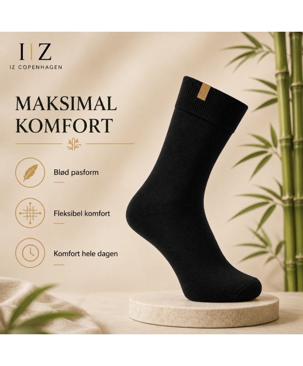 iZ Copenhagen Luxury Bambusstrømper i Sort – Premium Bambusstrømper til Dame & Herre billede 5