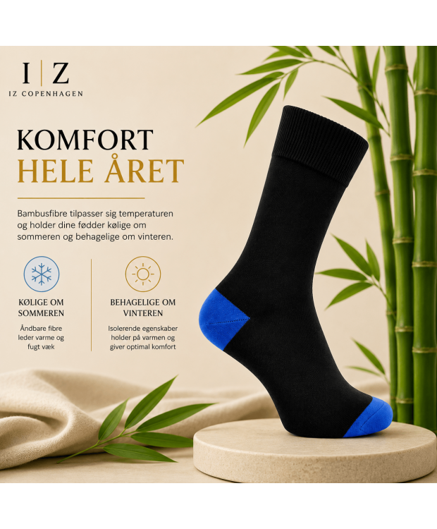 iZ Sock bambusstrømper sort/blå, unisex billede 4