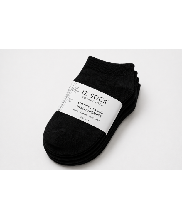 iZ Sock Luxury bambus-ankelstrømper sort unisex – 35–49 billede 8