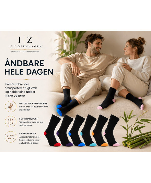 iZ Sock Luxury bambusstrømper 6-pak unisex billede 5