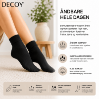 Decoy ankelstrømper uden elastik sort dame – 37–41