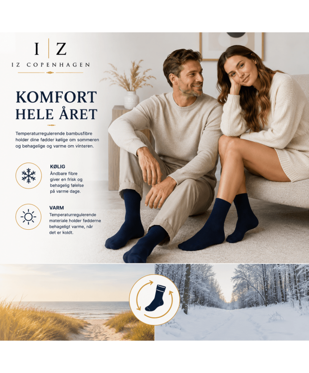 iZ Sock Copenhagen bambusstrømper unisex – marineblå billede 3