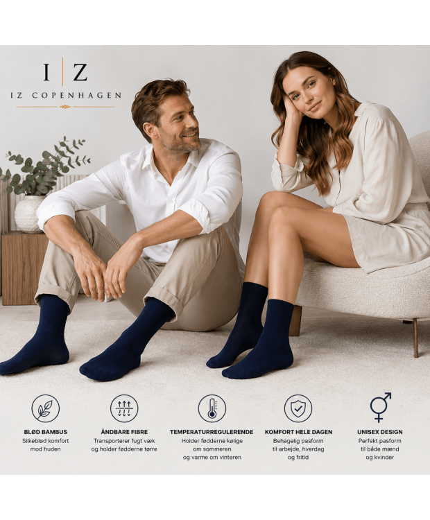 iZ Sock Copenhagen bambusstrømper unisex – marineblå billede 5