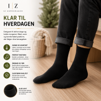 iZ Sock sorte bambus- og uldstrømper unisex – Outlet
