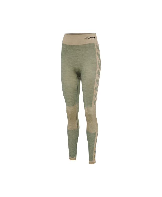 Hummel CLEA Seamless Mid Waist Tights i Vetiver Melange til kvinder