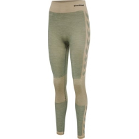 Hummel CLEA Seamless Mid Waist Tights i Vetiver Melange til kvinder