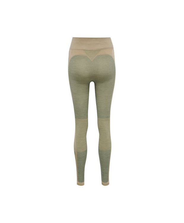 Hummel CLEA Seamless Mid Waist Tights i Vetiver Melange til kvinder