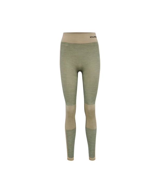 Hummel CLEA Seamless Mid Waist Tights i Vetiver Melange til kvinder billede 3