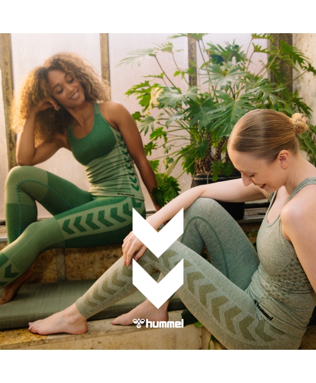 Hummel CLEA Seamless Mid Waist Tights i Vetiver Melange til kvinder billede 7