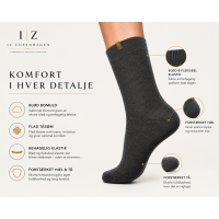 iZ Sock Copenhagen mørkegrå Luxury bomuldsstrømper unisex – 35-49