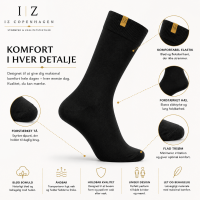 iZ Sock Copenhagen sorte Luxury bomuldsstrømper unisex – 35-49