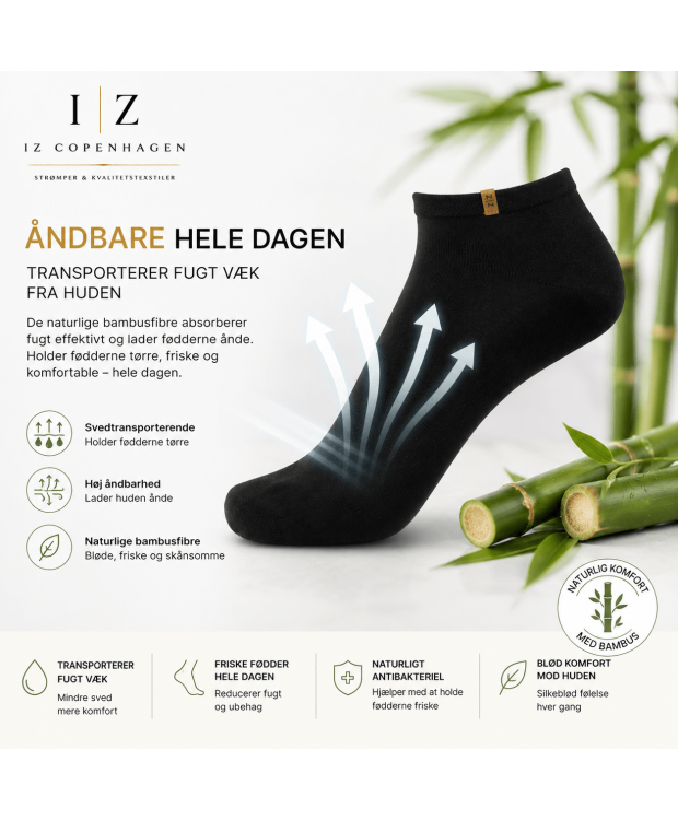 iZ Sock Luxury bambus-ankelstrømper sort til børn – 23–34 billede 2