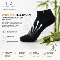 iZ Sock Luxury bambus-ankelstrømper sort til børn – 23–34