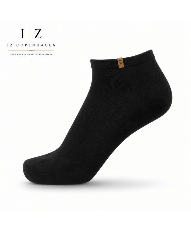 iZ Sock Luxury bambus-ankelstrømper sort til børn – 23–34