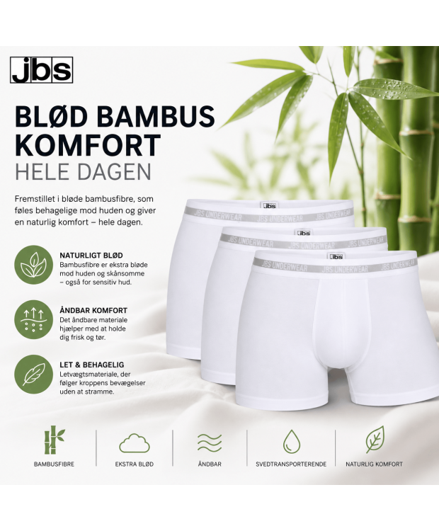 JBS bambusunderbukser 3-pak hvid til herre billede 7