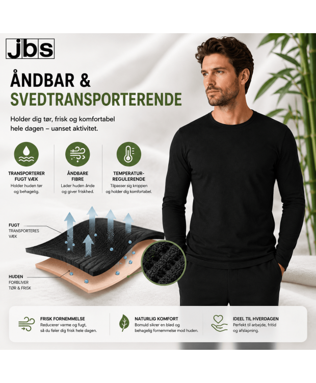 JBS langærmet T-shirt sort herre – str. 3XL billede 8