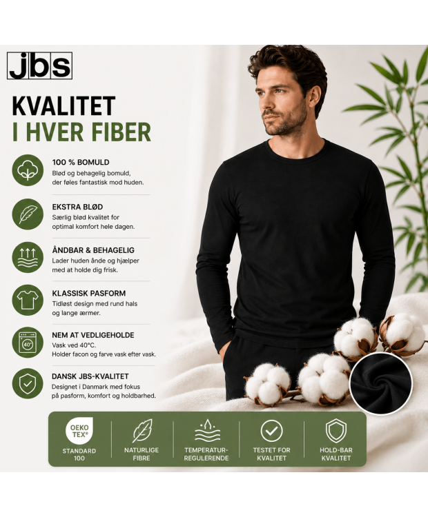 JBS langærmet T-shirt sort herre – str. 3XL billede 9
